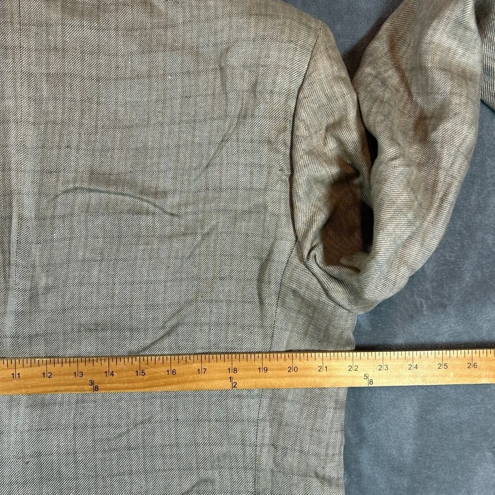 D'Urban Jacket‎ Mens 44 Beige 100% Linen Plaid Sport Coat Blazer Vtg Old Money